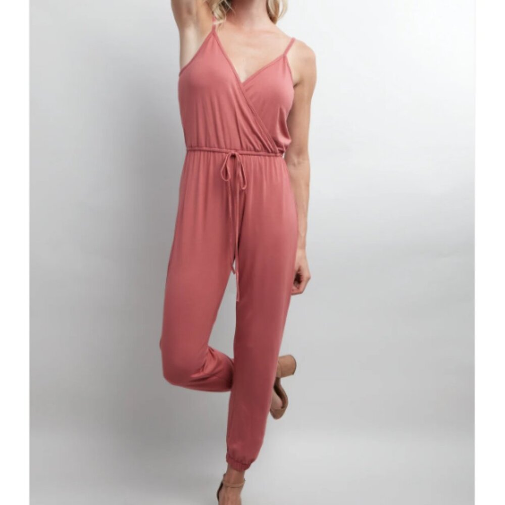 Savvi Moni Jumpsuit - Deep Blush